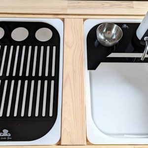 Kitchen Sink Play Set / Flisat Sink Insert / Play Sink / Flisat Dish Rack / Flisat BBQ Insert / BBQ Grill / Play Kitchen / Flisat Insert Black/Black