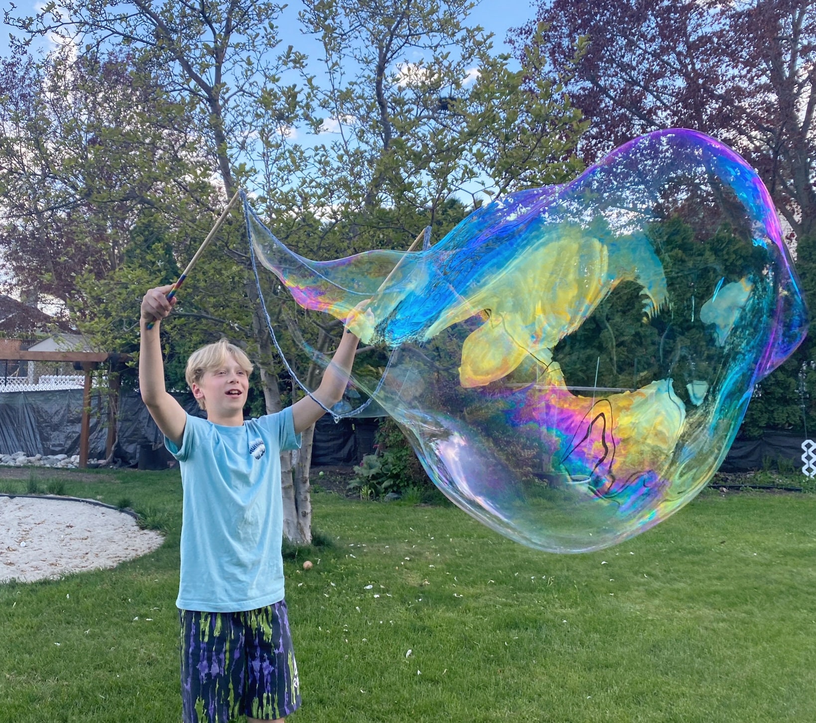 Riesen Seifenblasen-Stab Aus Edelstahl – Teleskopisch, Mit Tragetasche, Für Riesenseifenblasen Im Garten
