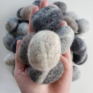 Felt River Rocks Loose Parts / Needle Felted Stones for Sensory Play ...