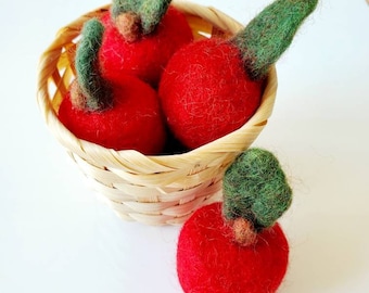 Felt Apples / Felt Food / Felt Apple / Felt Fruit / Wool Apple / Mini Apples / Apple Sensory Kit / Apples Sensory Bin / Flisat Accessories