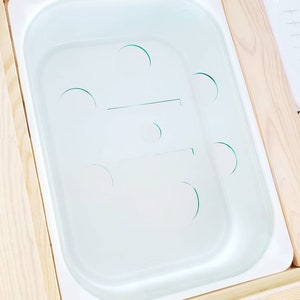 Flisat Sensory Bin Support and Stencil for DIY Printable Inserts - Make Printable Laminated Cardboard DIY Inserts Stable in a Sensory Bin image 2