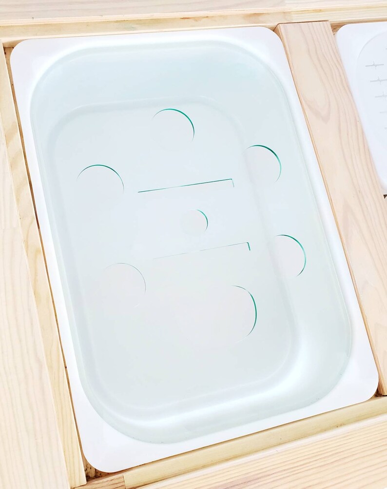 Flisat Sensory Bin Support and Stencil for DIY Printable Inserts - Make Printable Laminated Cardboard DIY Inserts Stable in a Sensory Bin image 2