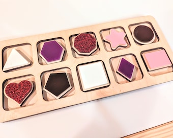 Box of Chocolates Sensory Tray / Valentine's Sensory Tray / 10 Frame / Ten Frame / Valentine's Play Food / Sensory Bin Chocolates / Flisat