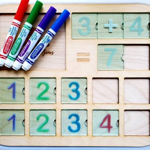 Flisat 10 Frame Insert / Trofast Sensory Bin Ten Frame Counting Math Lid / Montessori Number Puzzle / Wooden 10 Frame Tray and Tracing Tiles