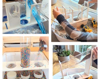 Sensory Play Chute SUPER SET / Sensory Bin and Play Tray Chutes / Flisat Sand and Rice Run Tubes / Trofast Sensory Bins Chute Bridge
