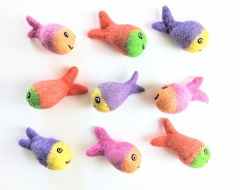 Felt Fish / Felt Tropical Fish / Coral Reef Sensory Bin / Fishing Toy / Flisat Accessories / Fishing Game / Ocean Sensory Bin / Fish Cat Toy