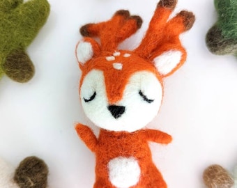 Felt Deer / Toy Deer / Felt Animals / Woodland Animals / Deer / Montessori Animals / Flisat Accessories / Sensory Bin / Buck / Felted Deer