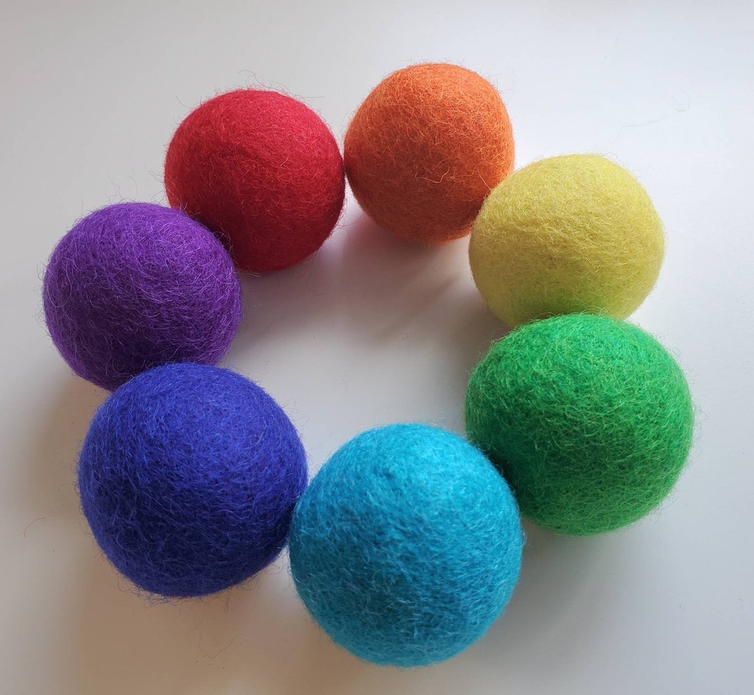 Large Felt Balls / Large Rainbow Balls / Large Wool Balls / Felt Pom