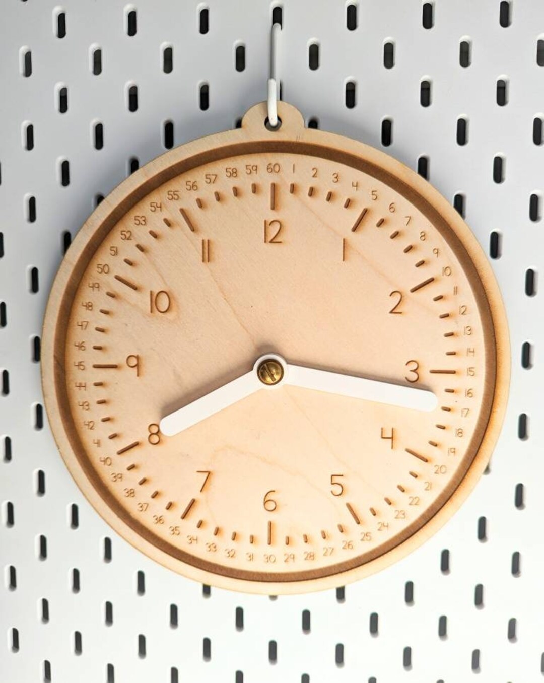 Clock for Ikea Skadis Pegboard / Analog Clock / Hanging Clock / Time