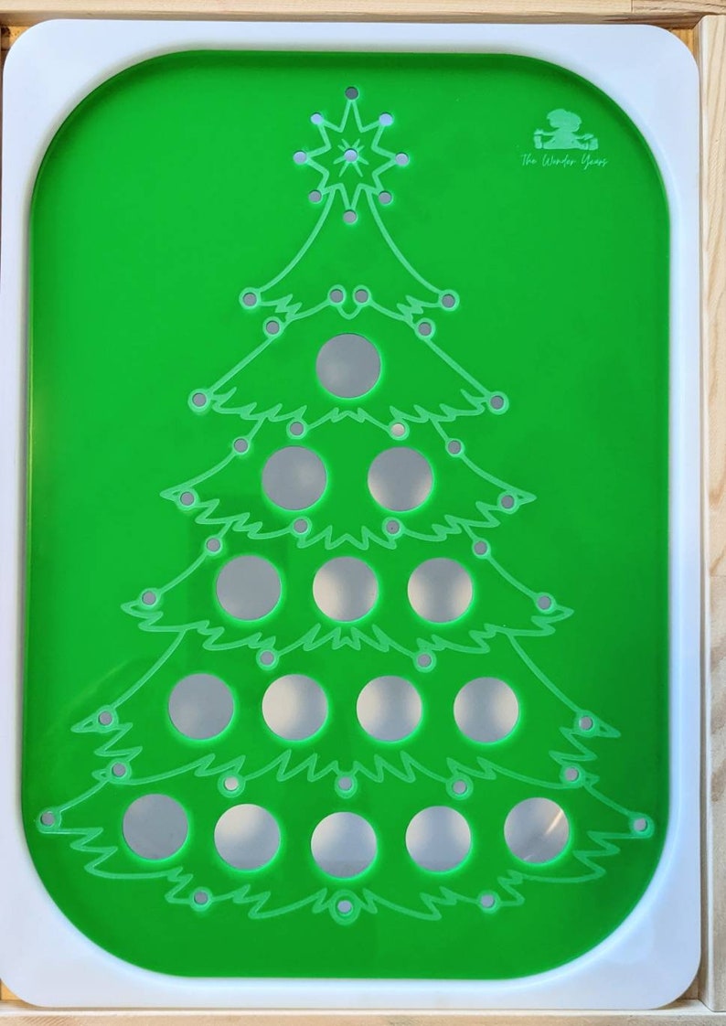 Christmas Tree Insert / Flisat Christmas Insert / Christmas Board / Christmas Sensory Bin / XMAS Insert / Christmas Tree Peg Board / Trofast Green Acrylic