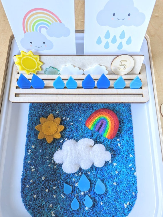 Child Cards Display Tray with Flashcard Holder Montessori Sand