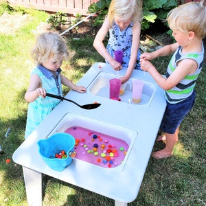 Kids Outdoor Waterproof Table for Water Play / Montessori Sensory Table / Waterproof Mud Kitchen Table for Toddlers / Sensory Bin Table