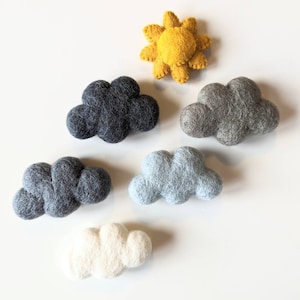 Felt Cloud / Felted Clouds / Weather Sensory Bin / Flisat Weather Insert / Weather Sensory Kit / Weather Mobile / Flisat Accessories / Cloud