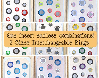 Flisat Interchangeable Ring Puzzle Insert / Big and Small Felt Balls Colour Sort Trofast Sensory Bin Insert / Montessori Color Sort Game