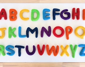 Alphabet UPPER Case / Felt Alphabet / Montessori Alphabet / Uppercase Alphabet / Waldorf Alphabet / Alphabet Puzzle / Felted Alphabet