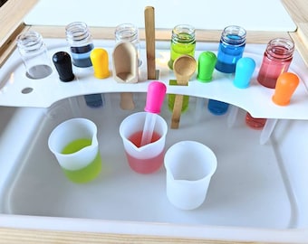 Kids Science Sensory Bin Play Set / Chemistry Test Tube Experiments Sensory Kit / Science Activities Station for Ikea Flisat Trofast Bin