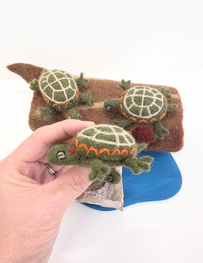 Felt Painted Turtle Sensory Play Set / Needle Felted Turtles Toy ...