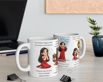 15オンスのクリスチャンマグカップ用PNGテンプレート｜昇華プリントデザイン｜神は傷を癒す｜クリスチャン向けモチベーションマグカップ