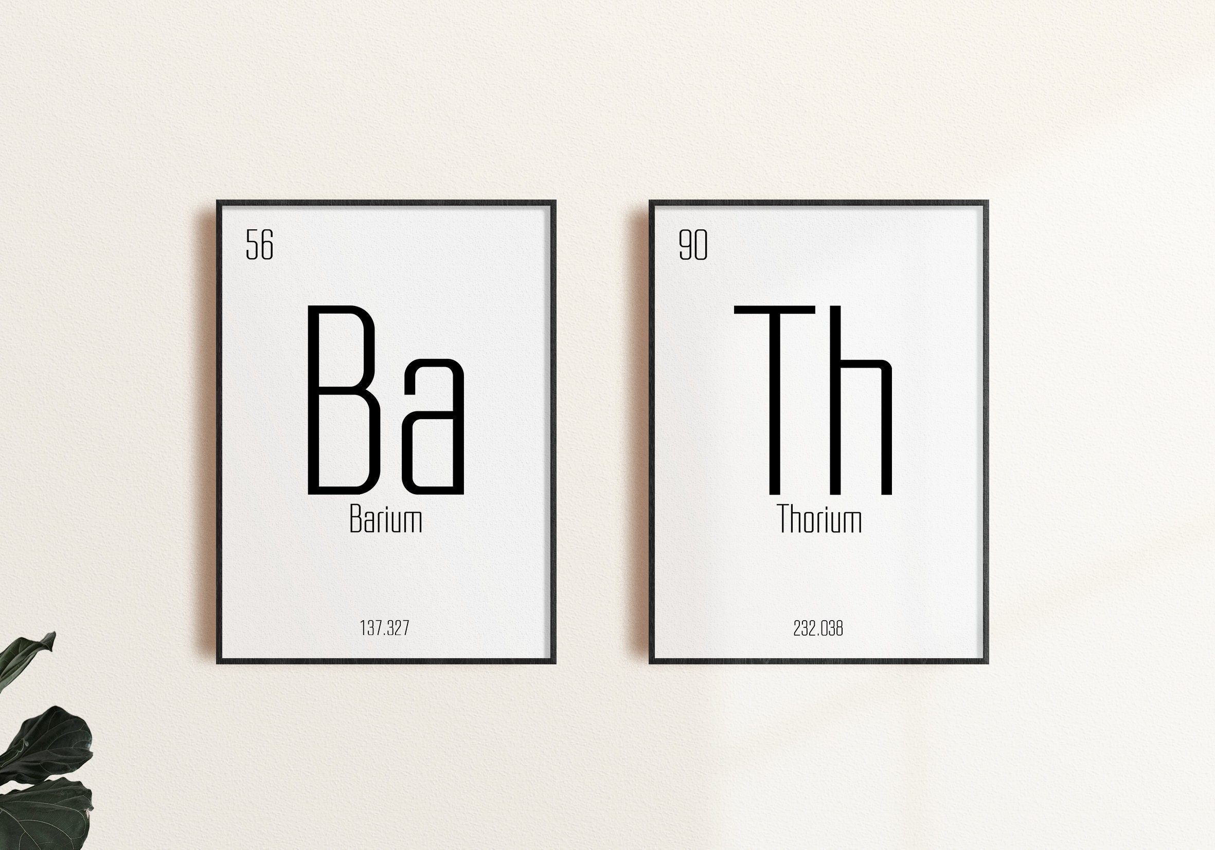 Bathroom Periodic Table Prints Set Bathroom Wall Art Etsy