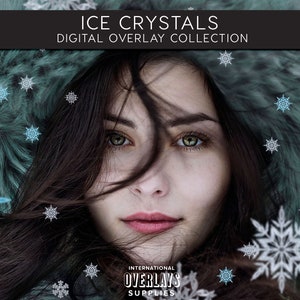 ICE CRYSTALS OVERLAYS, Photoshop Overlays, Ice, Ice Crytal, png, Winter Overlays, Christmas Overlays