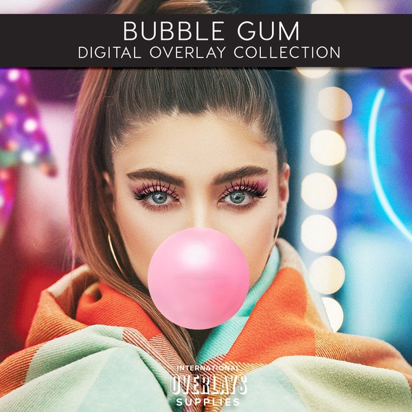 BUBBLEGUM OVERLAYS, photoshop overlays, Bubblegum, Bubble gum, png, Blowing Bubble gum, Digital Bubble gum