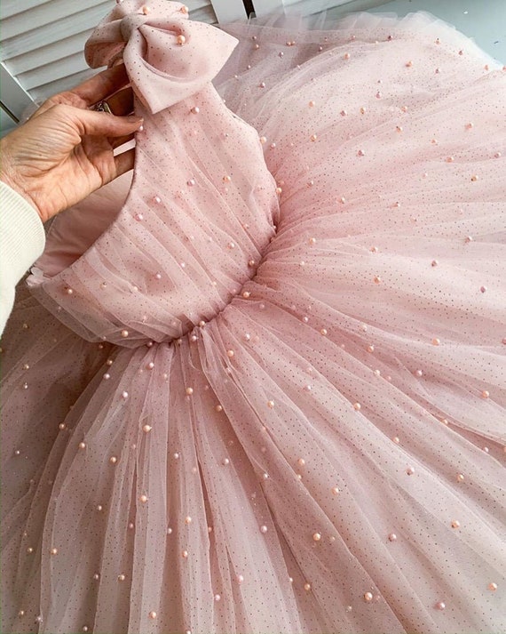 CandyBabyDress Greta Pearls Flower Girl Dress