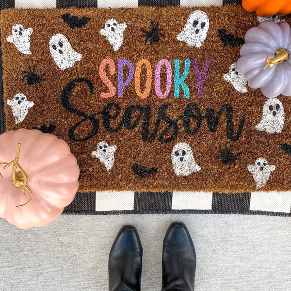 Spooky Season Door Mat Stencil (Cut File Link compatible for design space and cricut machines only)