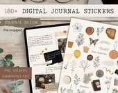 180 Digital Journal Stickers, Pre-cropped Goodnotes stickers, Vintage Digital Stickers, PNG Scrapbook Stickers for iPad | Notability