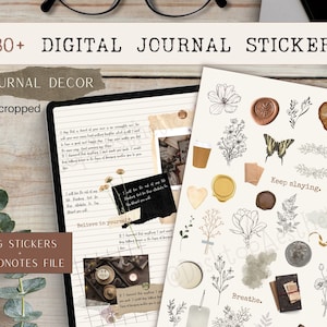 180 Digital Journal Stickers | Pre-cropped Goodnotes stickers | Bullet Journal Stickers | Stickers for iPad | Notability | Aesthetic Sticker