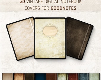20 Vintage Goodnotes Covers, Digital Notebook Covers, Vintage Aesthetic | Digital Covers for Goodnotes iPad, Mac | Vintage iPad Aesthetic