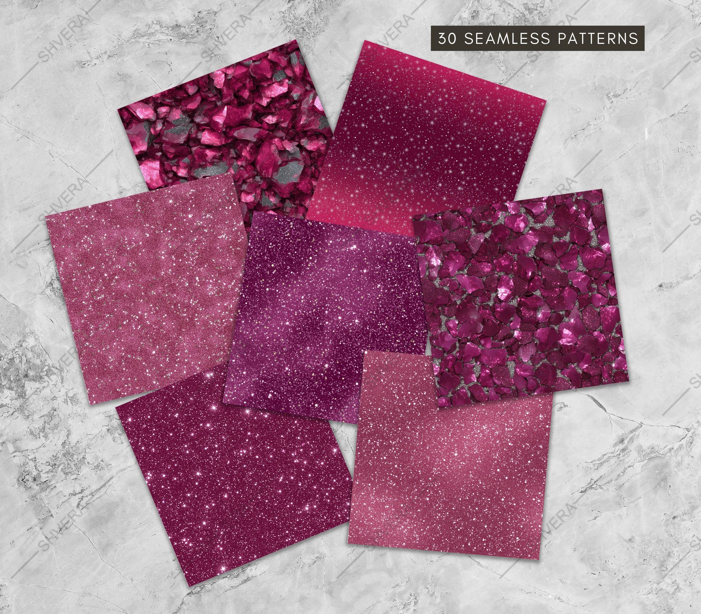 30 Seamless Pink Glitter Digital Paper Bundle, Blush Pink Marble ...