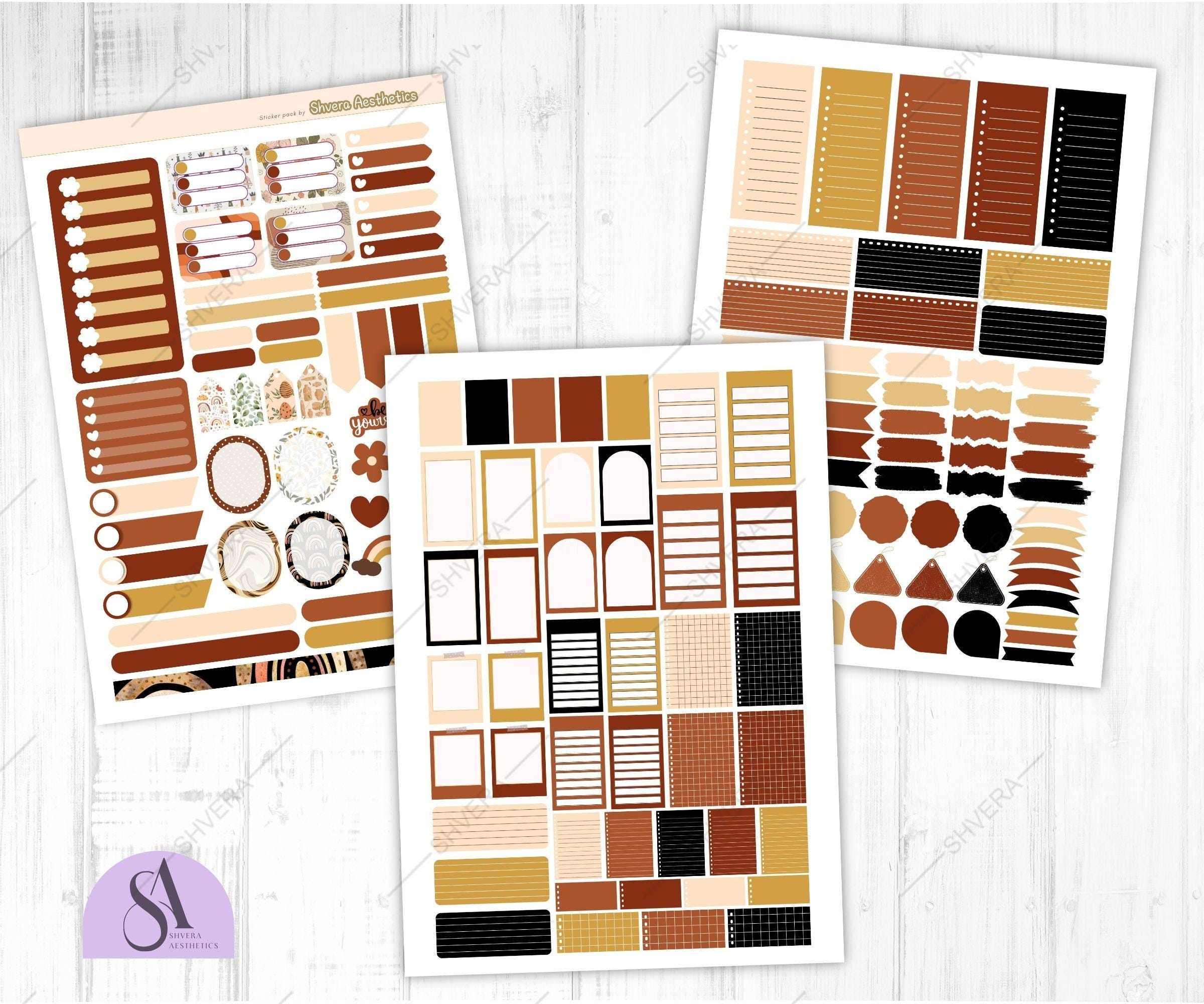 650 Boho Vibe Digital Stickers Bundle for Goodnotes, PNG Stickers, Pre ...
