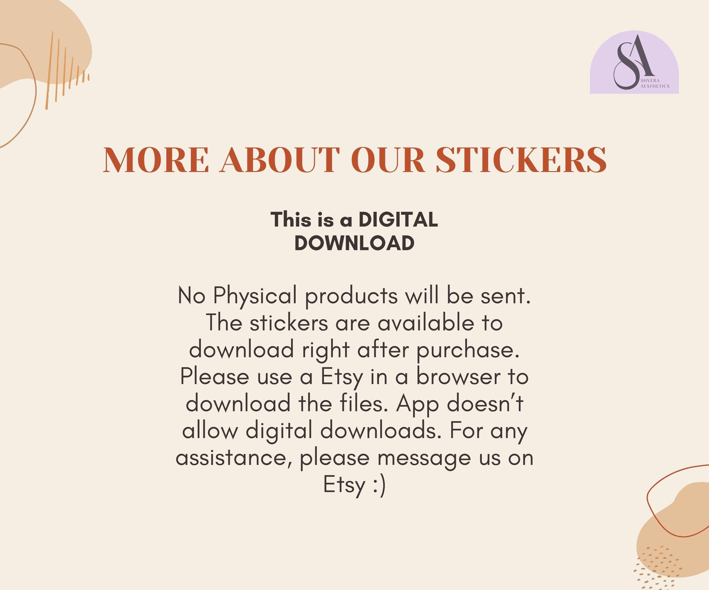 650 Boho Vibe Digital Stickers Bundle for Goodnotes, PNG Stickers, Pre ...