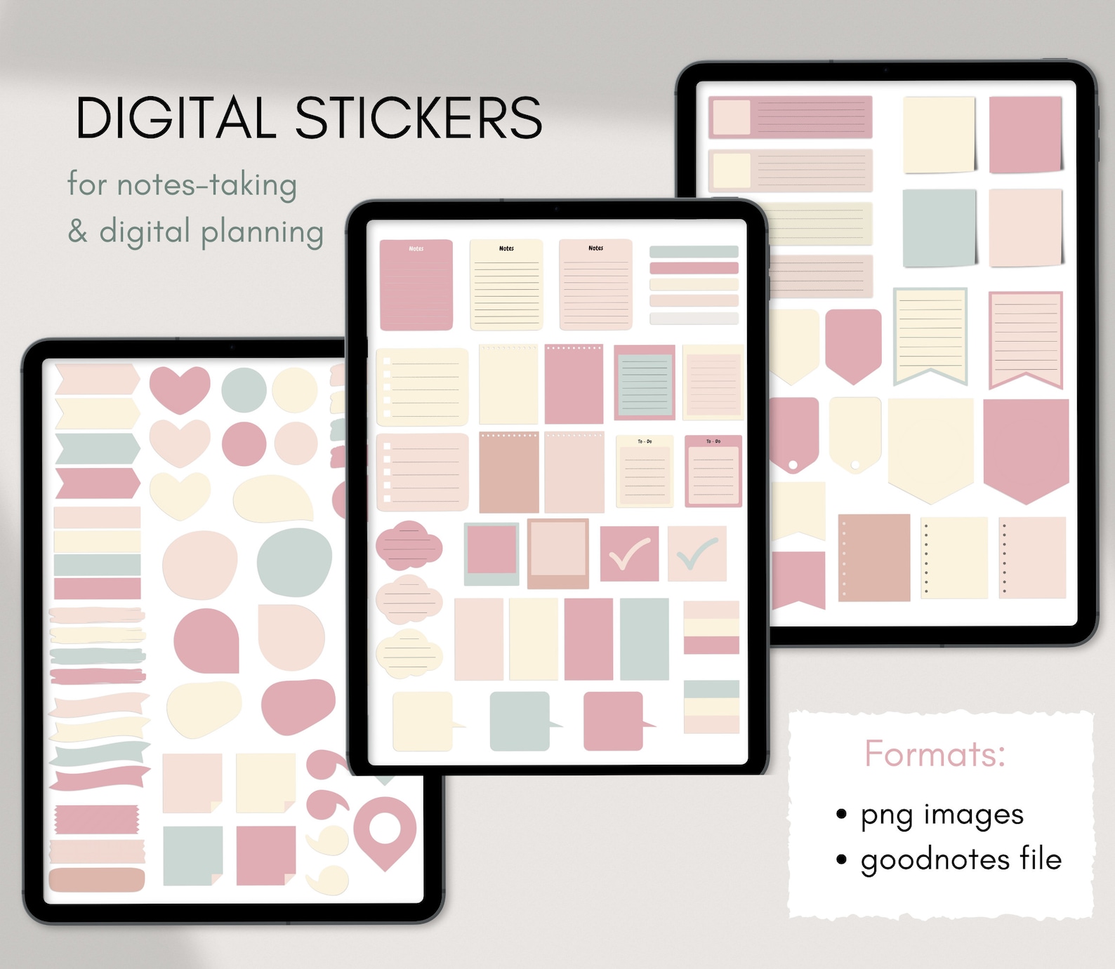 Sticky Note Cropped Image 104 Pastel Goodnotes Sticky Notes, Pre Cropped Neutral Digital ...