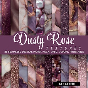 28 sömlösa marmorpapper i dusty rose, blush rosa guldstruktur, lyxiga digitala papper, 300 DPI kommersiellt bruk