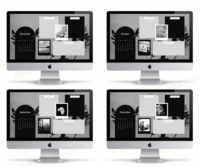 Buy 2025 Dark Mode Desktop Organizer With Calendar, 180 Black, Grey