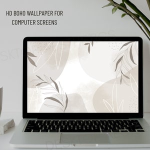 Minimalist Boho Wallpaper | HD Mac Wallpaper | Neutral Boho Digital