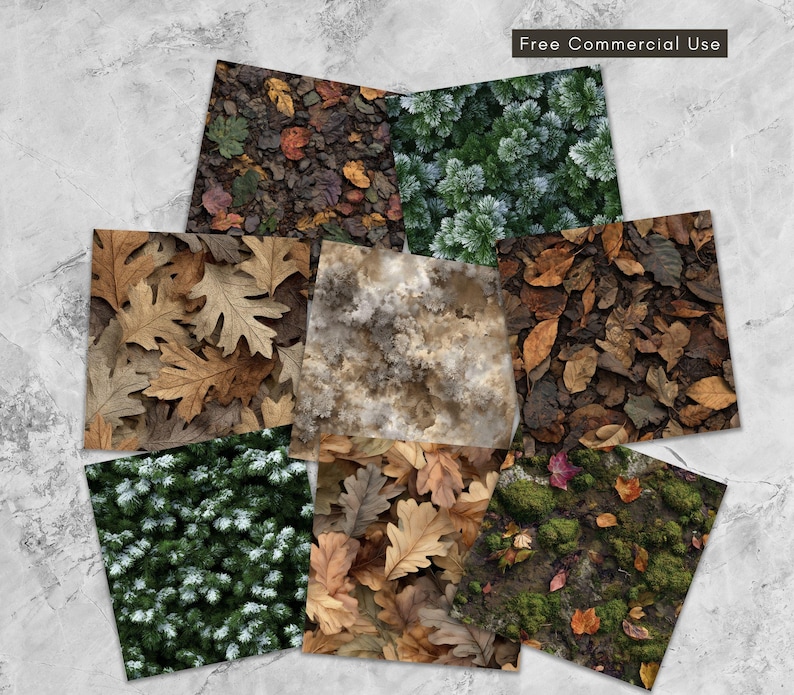 seamless printable fall, nature background digital paper pack