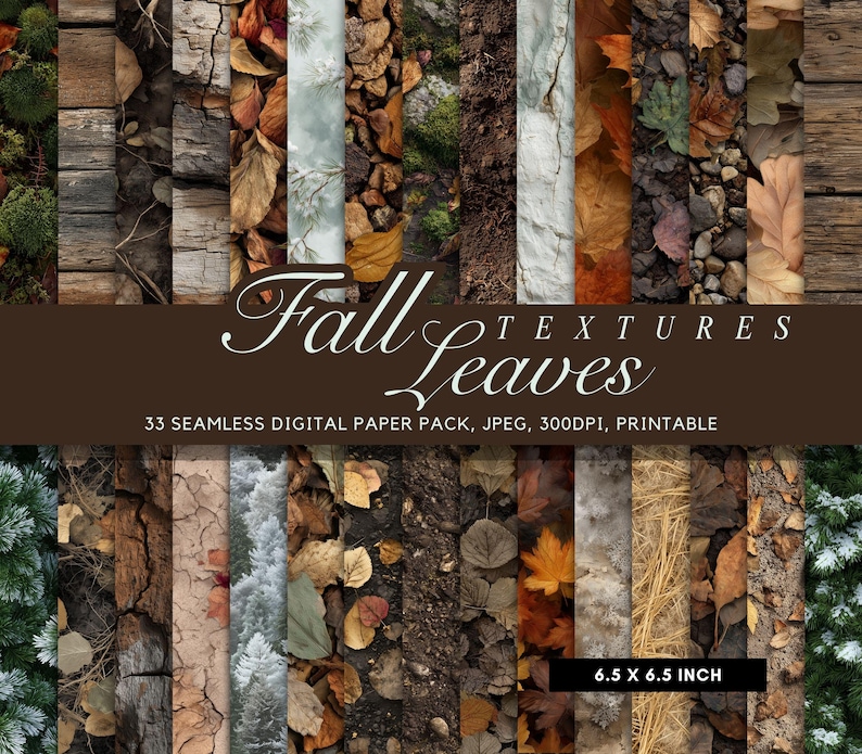 seamless printable fall leaves junk journaling paper