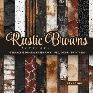 300 dpi rustic brown seamless digital paper pack