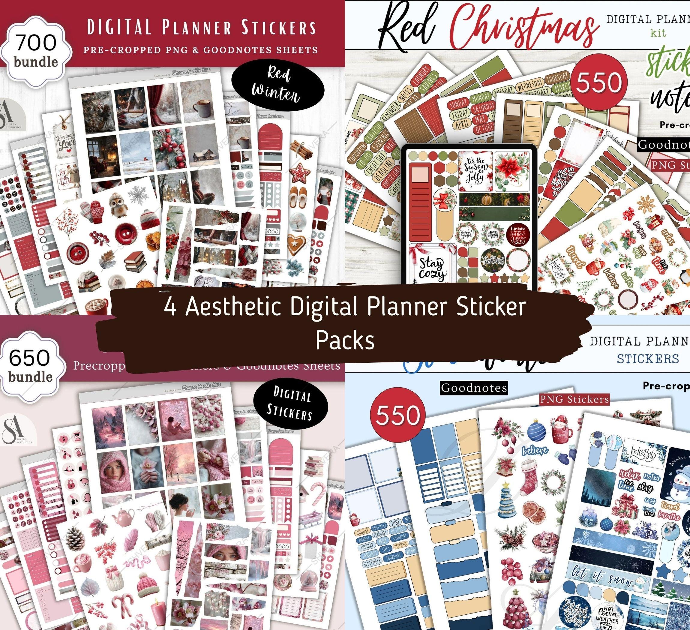 3000+ Christmas Whole Shop Digital Planner Stickers and Sticky Notes ...