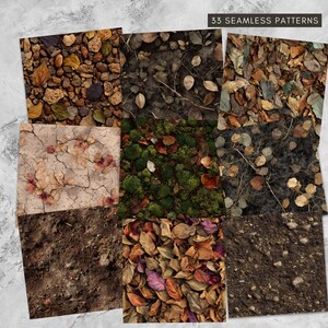 Seamless Rustic Wood and Moss Textures backgrounds