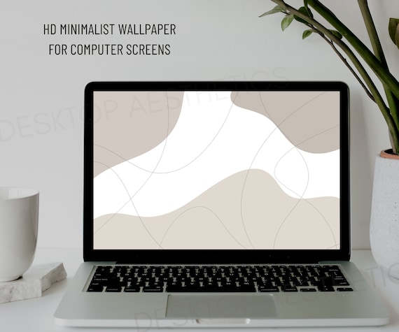 Beige Aesthetic Minimalist Desktop Wallpaper, Macbook Wallpaper, Ipad