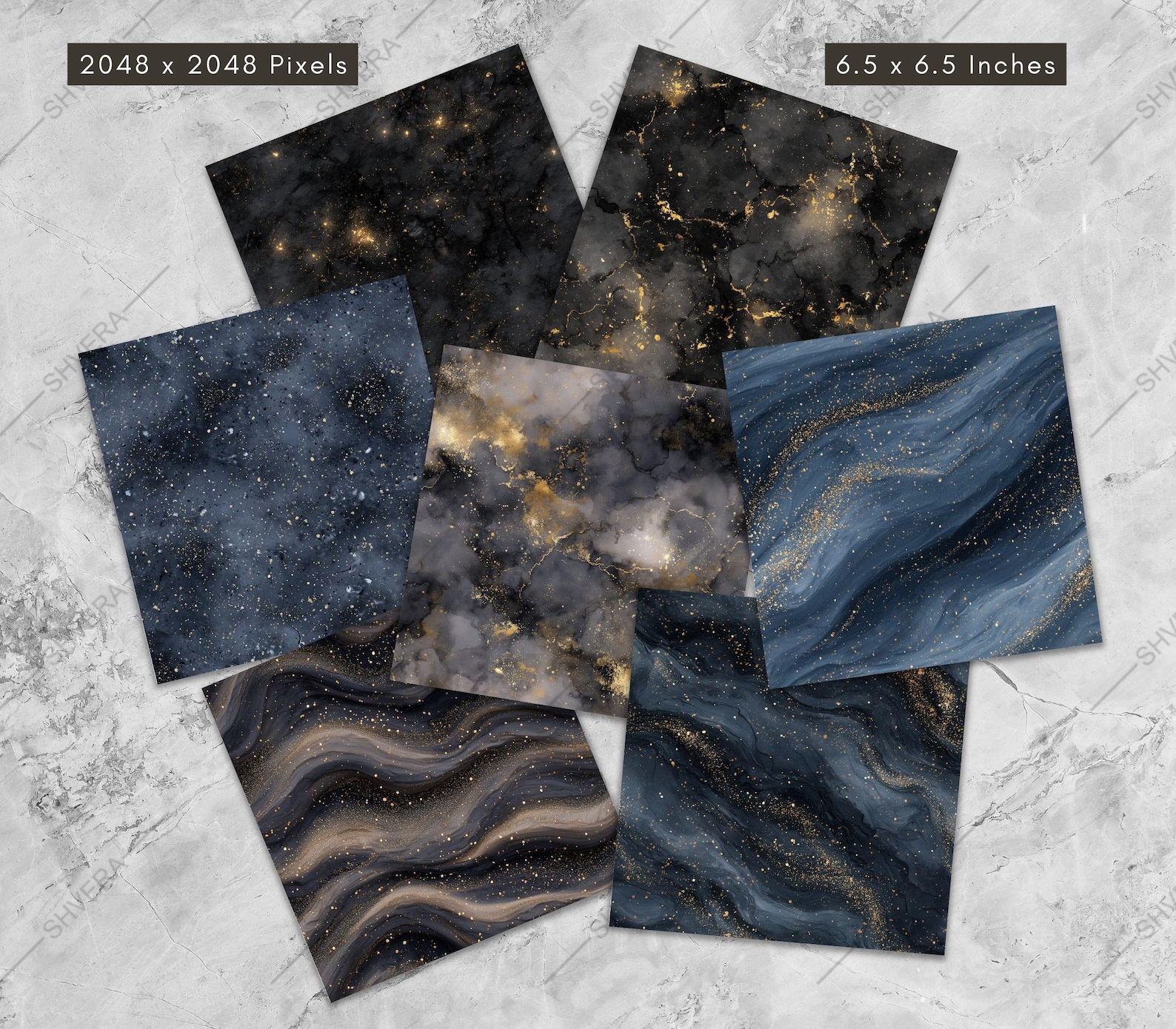 27 Seamless Night Sky Digital Paper Bundle, Celestial Galaxy Textures ...