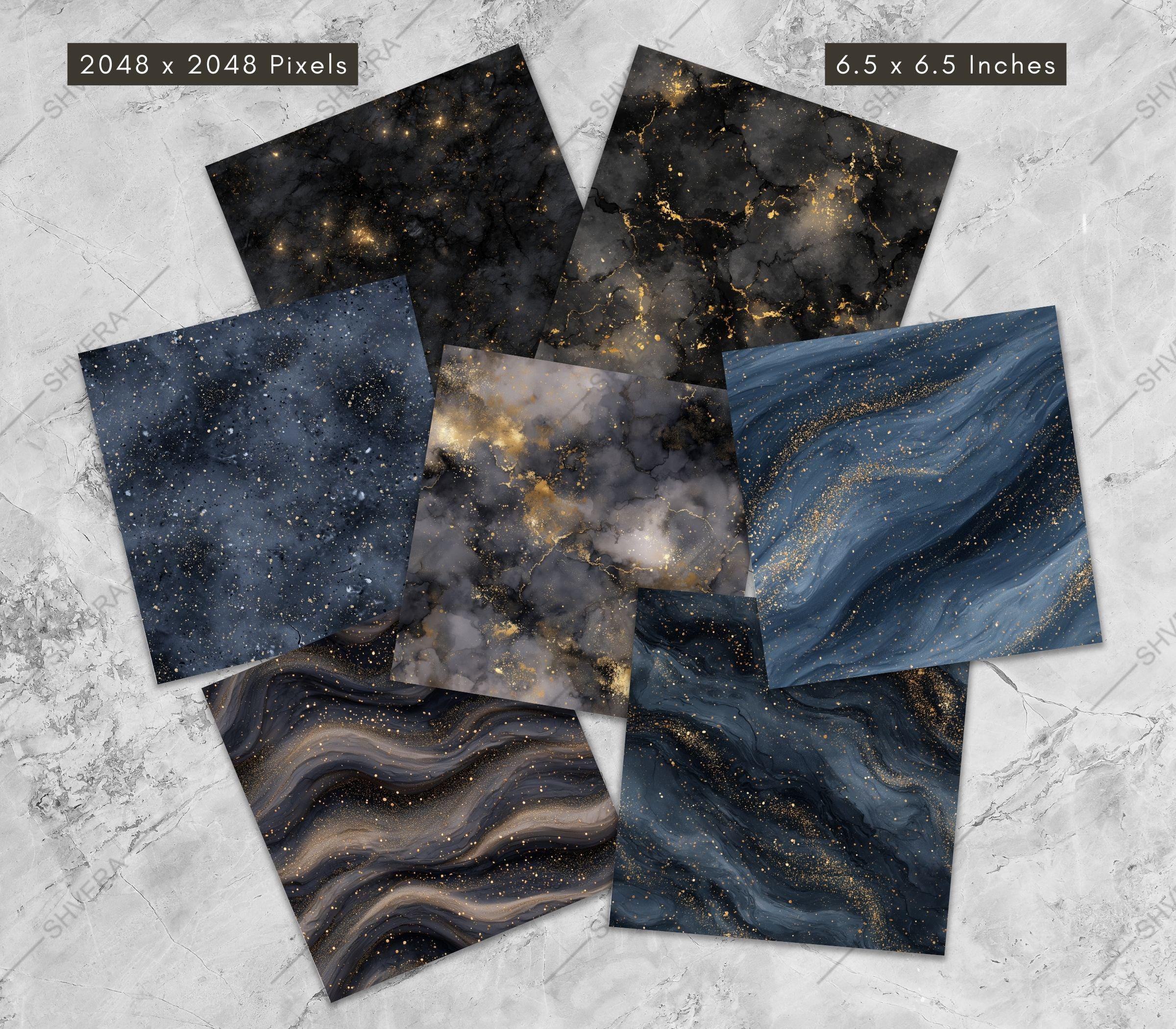 27 Seamless Night Sky Digital Paper Bundle, Celestial Galaxy Textures ...