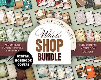 Whole Shop Notebook Cover BUNDLE, Goodnotes Digital Covers, Cute Boho Digital Covers, Mega Pack Aesthetic Covers, iPad Covers | Notability