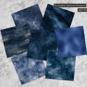 Seamless Navy and Gold Marble Backgrounds