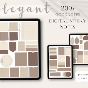200+ Goodnotes Sticky Notes, Elegant Digital Widgets for Notebook, Planner, Journal | Digital Planner Notes | Goodnotes, Notability Stickers