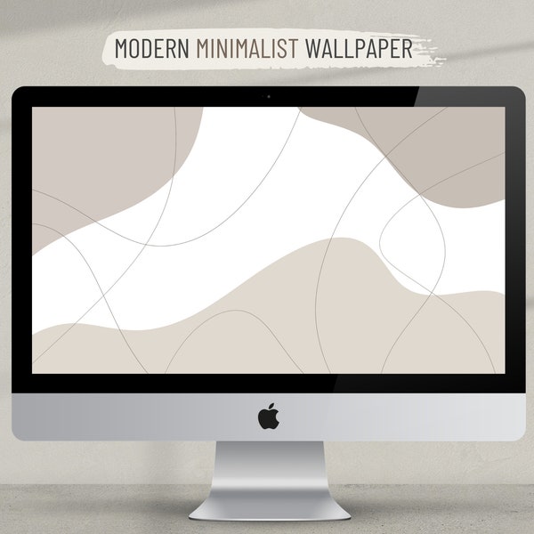 Modern Minimalist Wallpaper | HD Mac Wallpaper | Neutral Boho Digital Background | Laptop Doodle Wallpaper | PC Background | MAC Minimalist