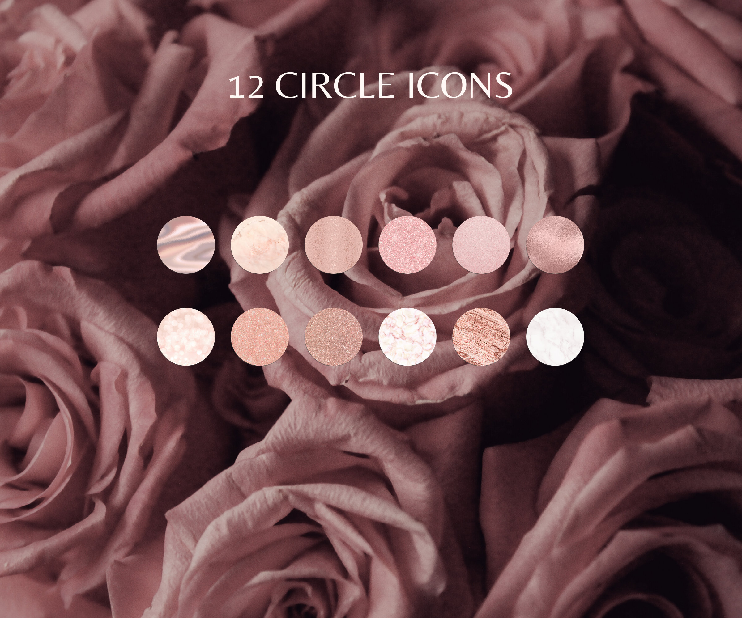 24 Rose Gold Desktop Icons for MACBOOK and WINDOWS Circle and - Etsy